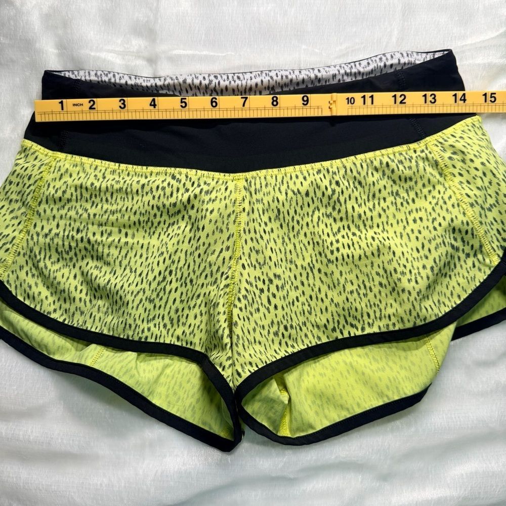 Lululemon Speed Up Shorts 2.5” Dottie Dash Clarity Yellow Black Sz 4 - Picture 7 of 9